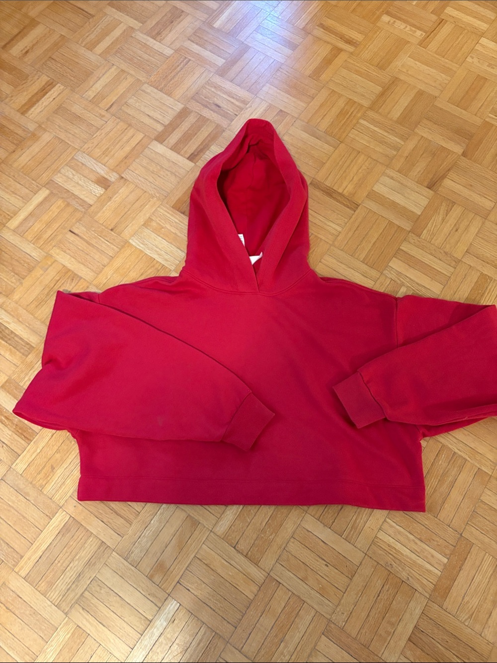 Alo Red Cropped Hoodie Sweater - Women